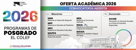 Convocatoria Admisión 2026: El COLEF